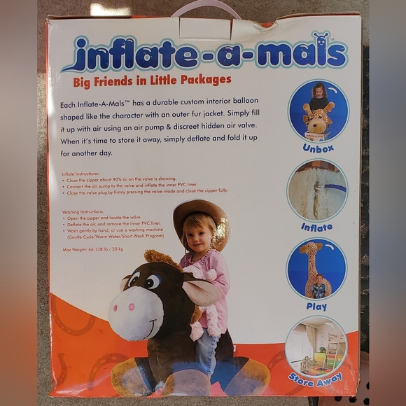 Inflate-a-mals Ride On Horse, OS (See Box for Measurements) - Picture 2 of 10